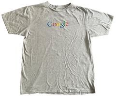 Vintage Google Search Logo T-Shirt Large Gray Organic Cotton econscious Promo