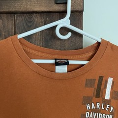 Harley Davidson Men’s 4XL Orange Short Sleeve Skull Brass San Juan Puerto Rico