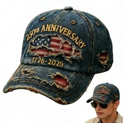 USA 250th Anniversary Distressed Casual Cap, 17762026 Anniversary USA hat, Tr…