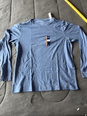 GEORGE 100% COTTON FOR COMFORT BLUE LONG SLEEVE CREW NECK TEE SHIRT M(38-40)