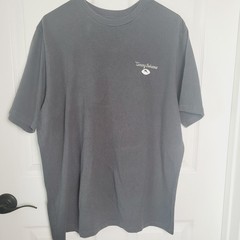 Tommy Bahama Shirt Mens Large Gray Relax Weekend Football Graphic Cotton