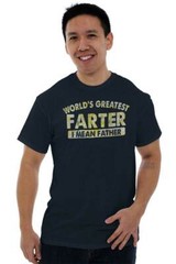 Funny Dad Worlds Best Farter I Mean Father Mens Casual Crewneck T Shirts Tees