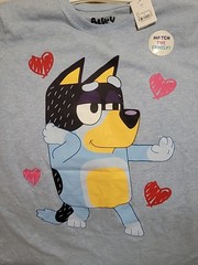 Bluey Bandit Bingo Chilli Unisex Softstyle T-Shirt Size L