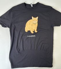 NextLevel I Shidded Turuncu Cat Meme Retro Shirt Adult Large L TShirt Black