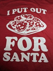 I Put Out For Santa T Shirt Adult Large Gildan Red Christmas Holiday Cookies