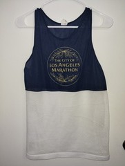 The City Of Los Angeles Marathon Blue White Vintage Jersey Tank Size Large
