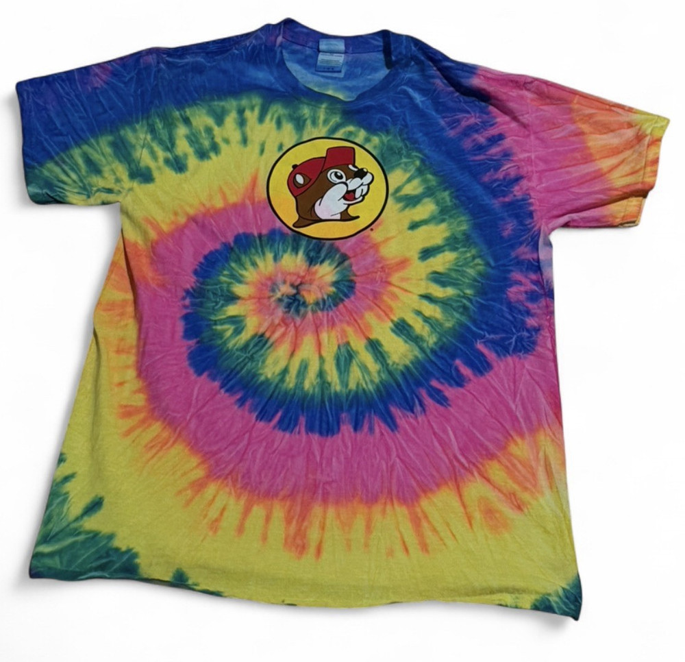 Buc-ee’s But First Buc-ee’s Tie-Dye Graphic Logo T-Shirt L Crew Neck SS
