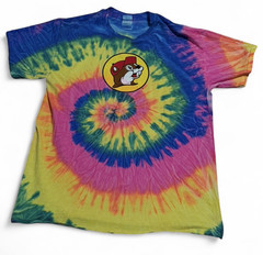 Buc-ee’s But First Buc-ee’s Tie-Dye Graphic Logo T-Shirt L Crew Neck SS