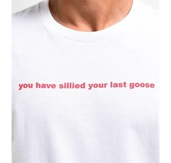 Alab A Lab Sillied Goose T-Shirt White Short Sleeve Crew Neckline Sz Large