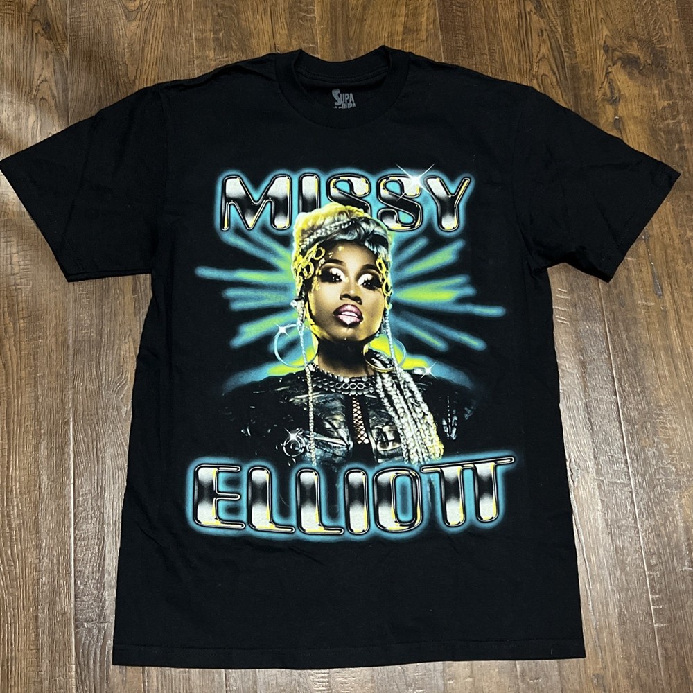 Missy Elliott Rap T-Shirt Supa Dupa Fly 2024 Tour Hip Hop Music Concert Tee Med