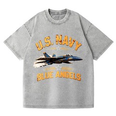U.S.Navy Blue Angels Vintage Fighter Jet T-Shirt, Patriotic Military Graphic Tee