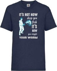 Fishing Wiggle Your Worm Humour Novelty T Shirt Various Colours And Sizes