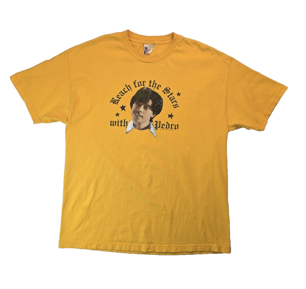 Mighty Fine Vintage 2005 Y2K Napoleon Dynamite Pedro Yellow T Shirt Mens Size XL