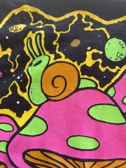 ALAB Mushroom Psychedelic Graphic T-shirt Men X-Large Xl Black Short Sleeve