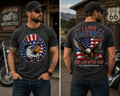 250th Anniversary America T-Shirt, 250th Years Of Freedom Size S-5XL
