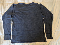National Athletic Goods Long Sleeve Shirt Mens L (42) V Gusset Blue Heather