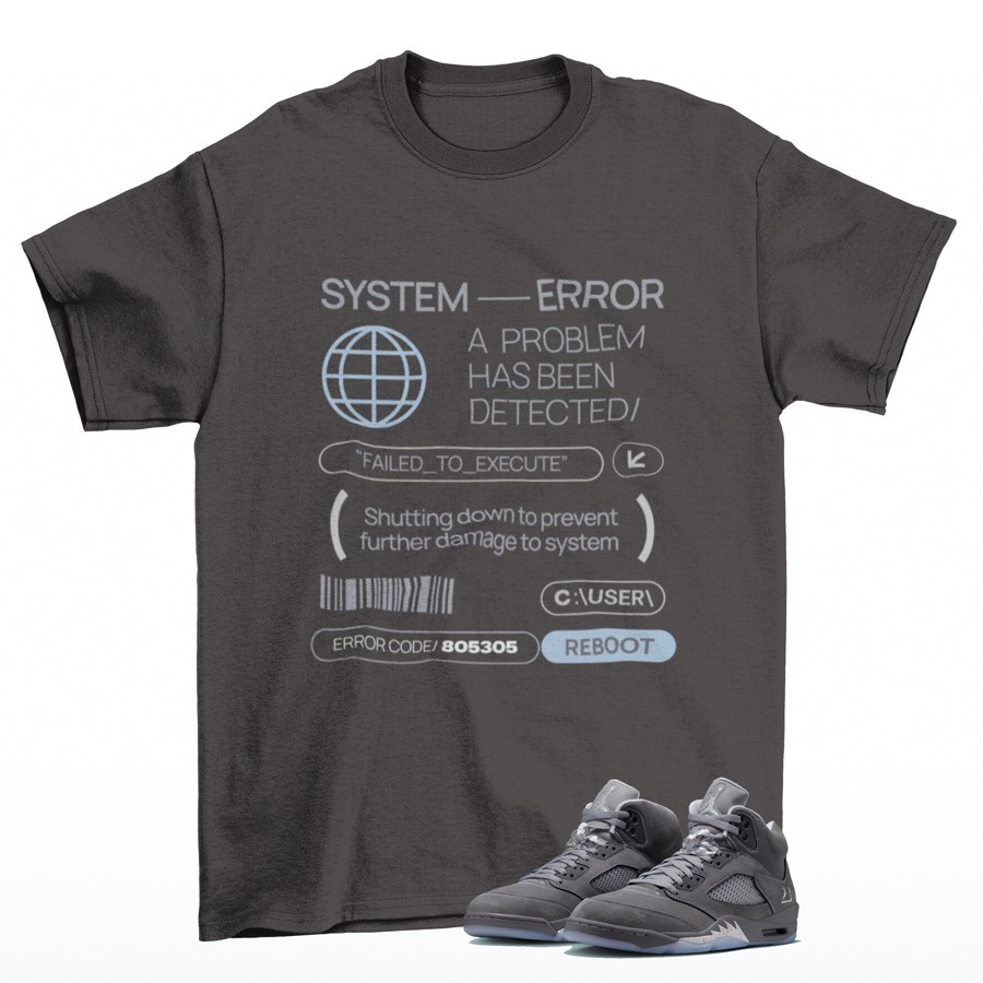 Reboot Sneaker Shirt Grey to Match Jordan 5 Wolf Grey DD0587-002