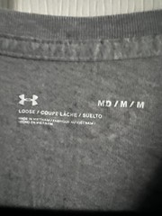 Under Armour Gray Logo Graphic Tee Men’s M Loose Fit Short Sleeve Crew Neck