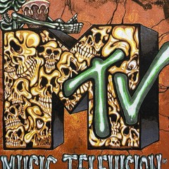 MTV 90s Single Stitch Black Skull Graphic DEADSTOCK Size L Vintage Giant Tag
