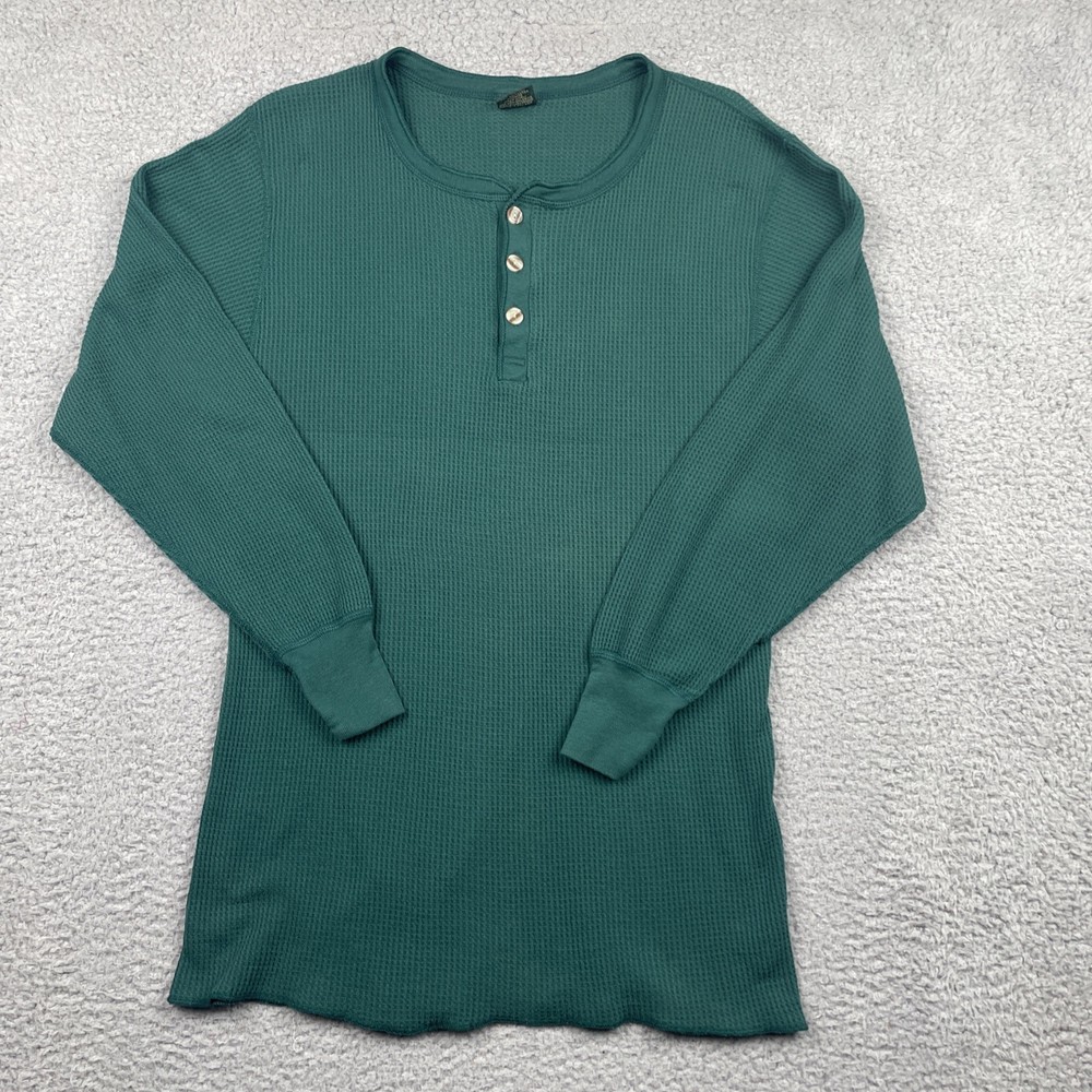 Greatland Men’s Shirt XL Green Thermal Henley Outdoor Base Layer Gorpcore
