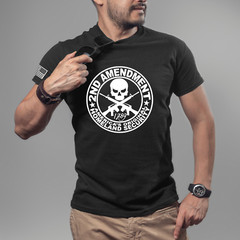 2nd Amendment Skull Shirt – American Warrior Soldier Military Patriotic 1776 USA