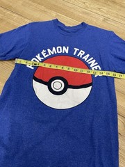 Pokémon Trainer Shirt Blue Short Sleeve Size Small Adult Poke Ball Graphic
