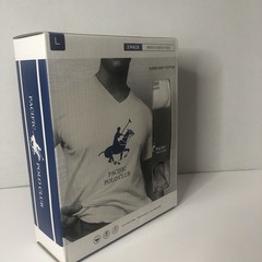 Pacific Polo Club Men’s V-Neck Tees Large Assorted Box of 3 Pack Breathable NIB