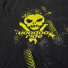 Vintage Voodoo Ride Green Skull Dale Earnhardt Jr. T Shirt 2XL Faded (Dark Spots