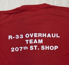 Vintage 80s MTA ‘207th Street Overhaul’ Team Work Shirt Large NYC Subway R-33