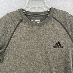 Adidas Ultimate Tee T Shirt Mens Small S Short Sleeve Gray Polyester Logo