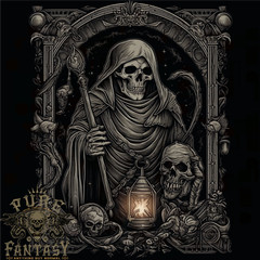 Gothic Grim Reaper Goth Heavy Metal Skull 6 Mens T-Shirt 100% Cotton
