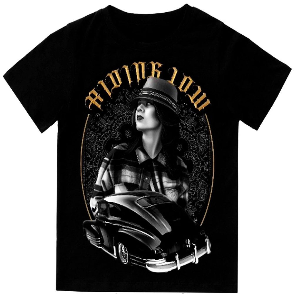 Riding Low Lowrider Men’s T Shirt Classic Car Graphic Print On Shaka Wear Tee