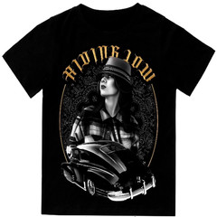 Riding Low Lowrider Men’s T Shirt Classic Car Graphic Print On Shaka Wear Tee