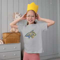 Amistad Bobcat Profile Graphic Tee Bella Canvas Youth Red Gray RCA Friendship