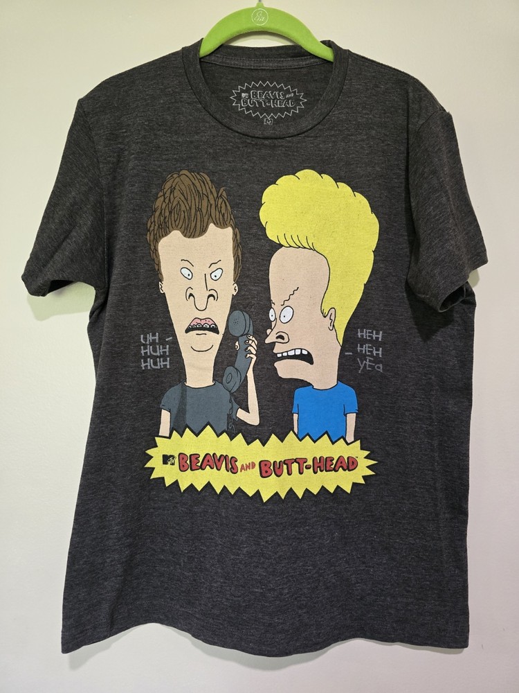 MTV Beavis & Butt-Head Gray M T-shirt Short Sleeve