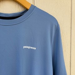 Patagonia RØ Sun Shirt Men’s Small Railroad Blue UPF Beach Surf Outdoor Summer