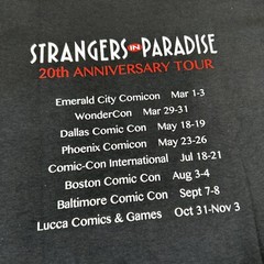 VINTAGE Strangers In Paradise Shirt Adult 2XL XXL 20th Anniversary Tour Comic