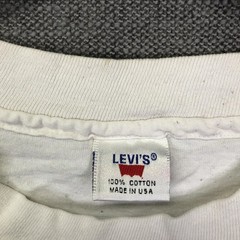 Vintage Levi’s Shirt Mens Small White Abrocha La Bragueta 501 Button Fly 90s Ad