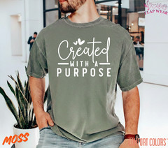 Unisex Created With A Purp T-Shirt, Men T shirt,Women T shirt Gift Christian Top