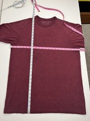 BYLT Basics Crew Neck T Shirt Mens Size L Large Maroon Straight Hem S/S EUC