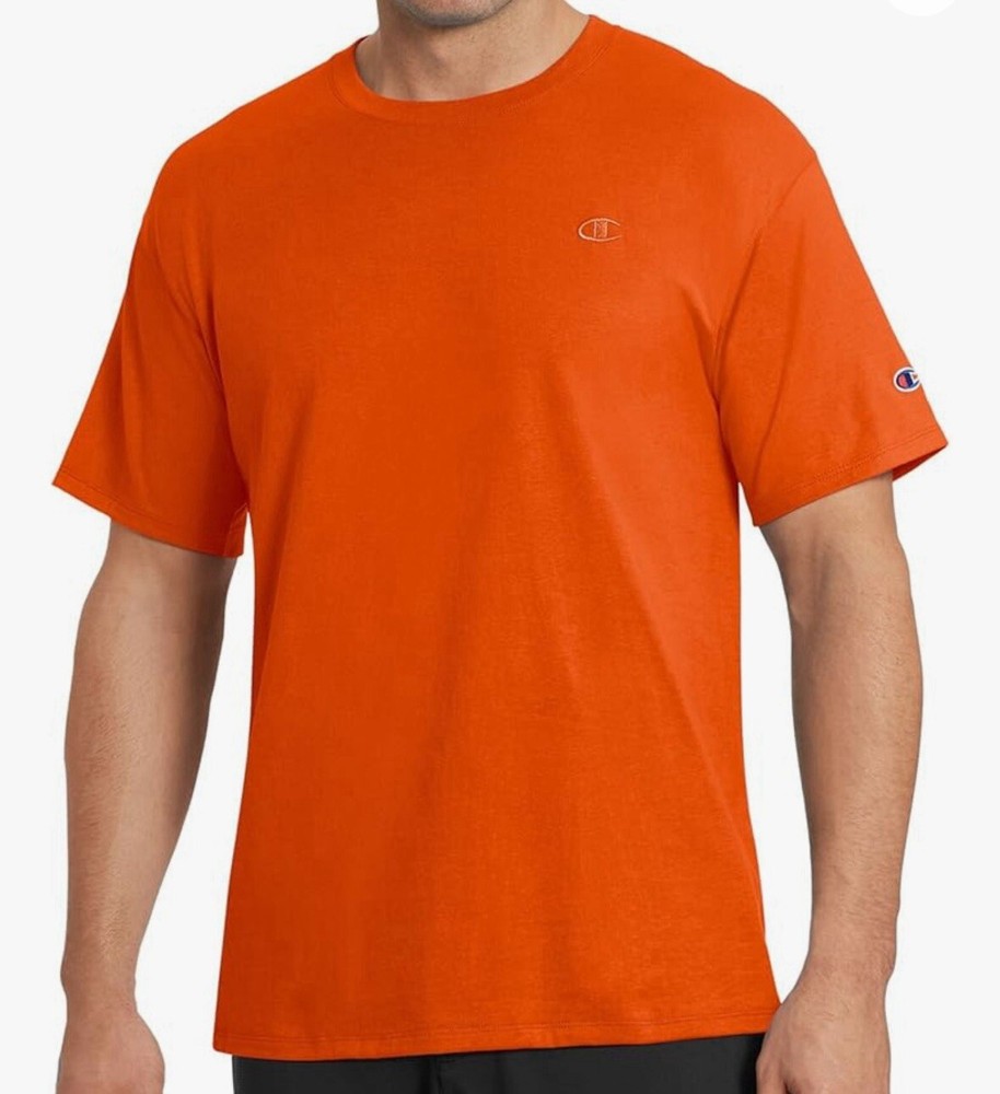 NWT Champion Classic Jersey T-Shirt Men’s SS Crewneck Tee Spicy Orange Sz XL
