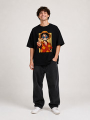 Anime Oversized T Shirt Japanese Streetwear Luffy Graphic Tee Unisex Cotton Top