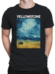 Starry Yellowstone Bison Night Men’s T-shirt