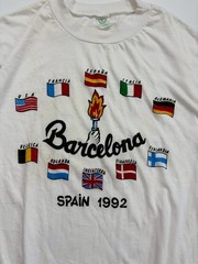 Vintage 1992 Barcelona Spain Olympic Games T-Shirt Single Stitch Graphic Tee L