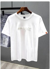 Men’s Panther Embroidery Short Sleeve T-Shirt Urban Streetwear Casual Tee