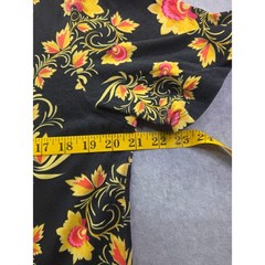 Nike Floral Print T-Shirt Mens Large Black Yellow Athletic Cut Futura Logo Tee