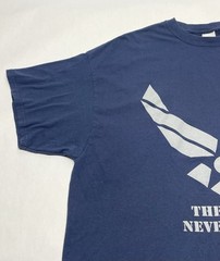 US Air Force Navy Blue Graphic Crew T Shirt The Best Never Rest Sz 2XL Military
