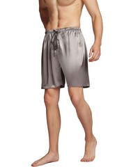 SIHA Mens Pajama Pants,Satin Boxer Shorts with Elastic X-Large, Gray