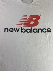 Vintage 90s New Balance Logo T Shirt White Men XL USA Made Fabric Cotton Tee
