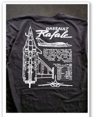 Dassault Rafale Fighter Jet T-Shirt – Embroidered Badge & Jet Views Back Print